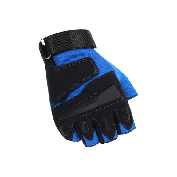 Half Finger Sports Gloves, Breathable Non-Slip Mitts for Outdoor Fitness, Mountain Climbing, Cycling Gear, Ergonomic Padded Protection, Blue