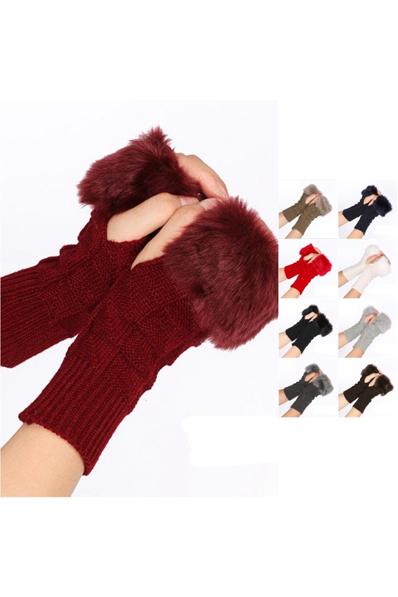 Half Finger Warm Ski Mittens Men
