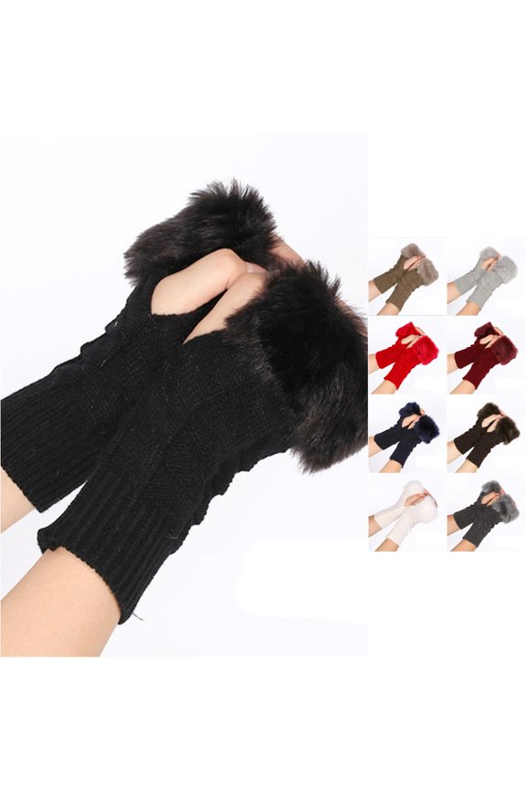Half Finger Warm Ski Mittens Men