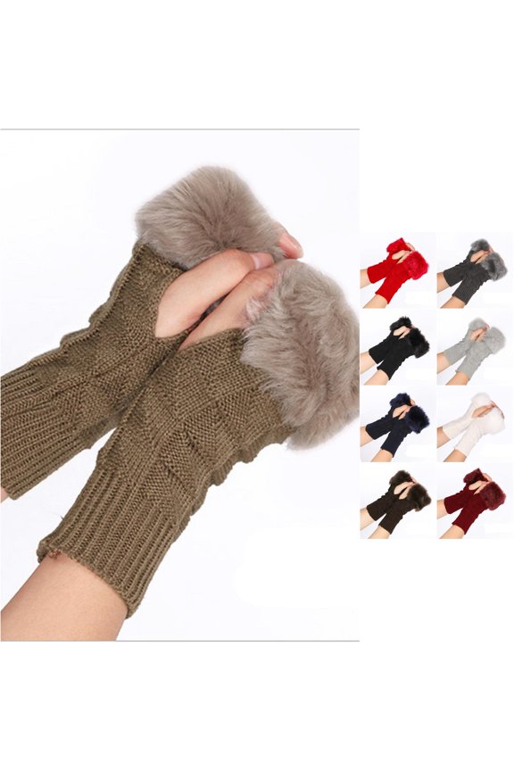 Half Finger Warm Ski Mittens Men