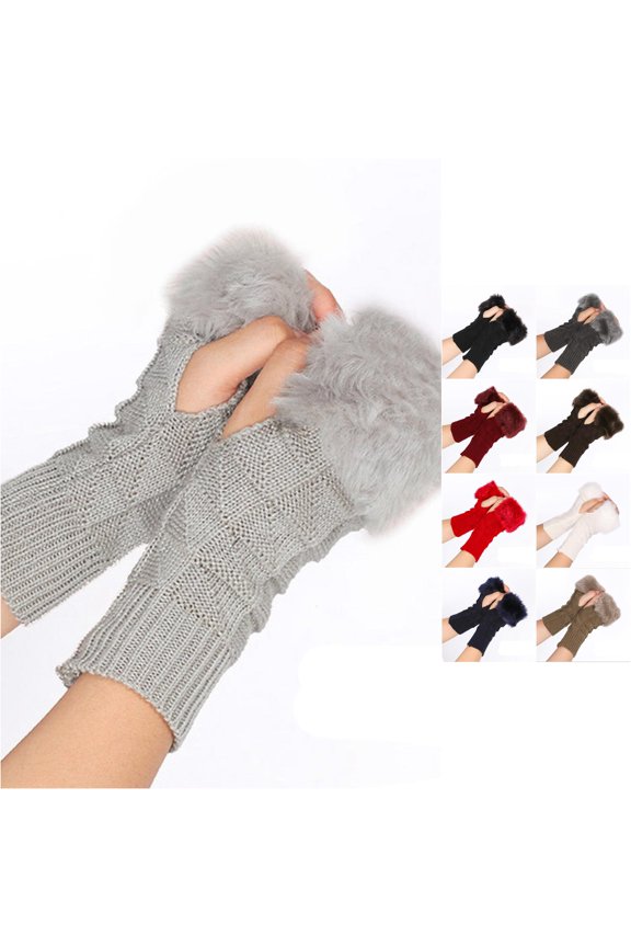 Half Finger Warm Ski Mittens Men