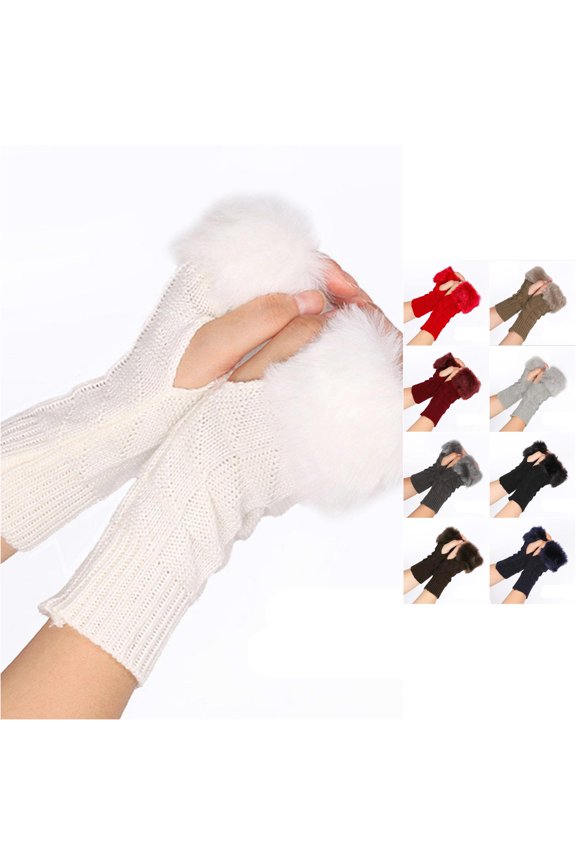 Half Finger Warm Ski Mittens Men