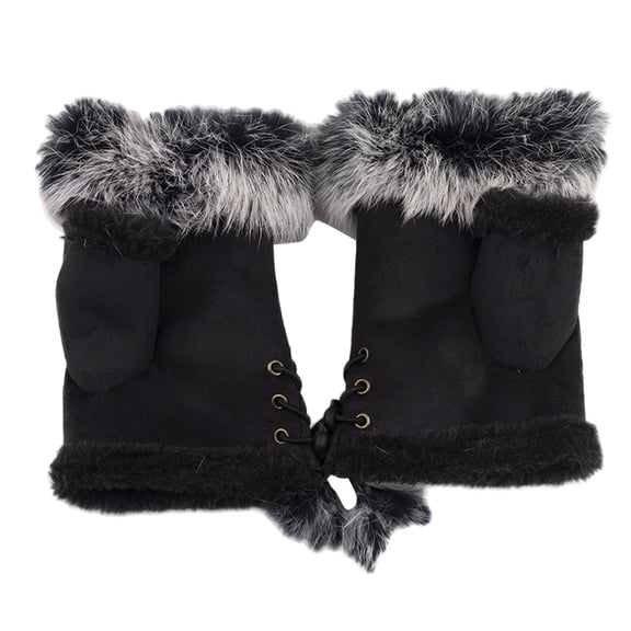 Half Finger Winter Gloves, Suede, for Women, Keyboard & Touchscreen, Warm