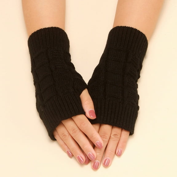 Half Finger Winter Warm Knitted Gloves Working Running Biking Driving for Men and Women