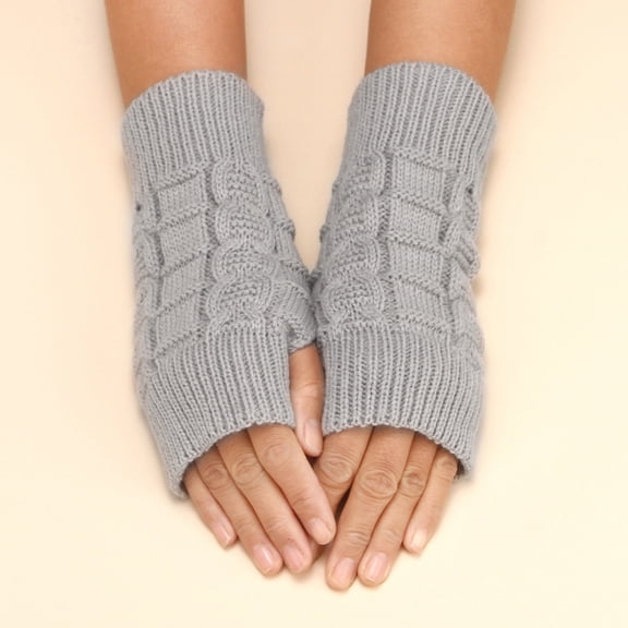 Half Finger Winter Warm Knitted Gloves Working Running Biking Driving for Men and Women