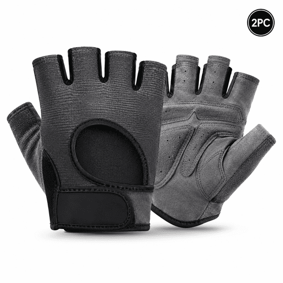 Half Finger Workout Gloves with Reinforced Palm Padding, Non-Slip Grip, Breathable Nylon Design for Weightlifting, Barbell Training, Deadlifts, Cycling and Fitness
