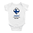 thumbnail image 1 of Half Finnish Is Better Than None Baby Romper Bodysuit For Boy Girl (White, 18-24 Months), 1 of 5