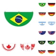 thumbnail image 1 of Half Flag Banner for Wall Hanging, Country Flag Party Decoration, Half Circle Hanging Bunting for Indoor Outdoor Events, UK Italy Mexico New Zealand France Germany Canada Styles, 1 of 5