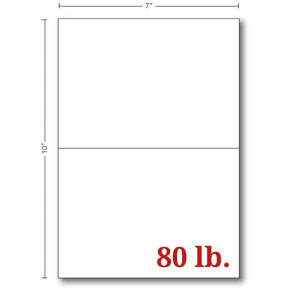Half Fold 5 X 7 Heavyweight White Greeting Cards - 50 Cards