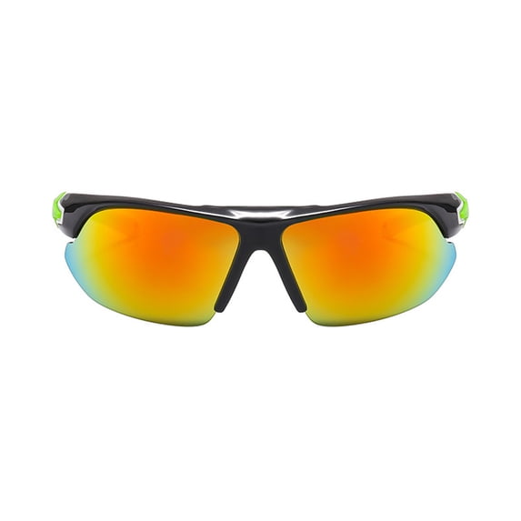 Half Frame Cycling Sunglasses for Women Men, Sports Polarized UV Protection Sun Glasses for Baseball, Running, Fishing, Golf, Driving, Hiking, Lightweight Eyewear, Orange