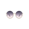 thumbnail image 1 of Half Frame Oversize Rhinestone Round Sunglasses, 1 of 7