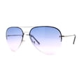 thumbnail image 1 of Half Frame Rimless Classic Air Force Officer Fashion Sunglasses Silver Blue Pink, 1 of 4