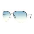 thumbnail image 1 of Half Frame Rimless Classic Air Force Officer Fashion Sunglasses Silver Blue Yellow, 1 of 4