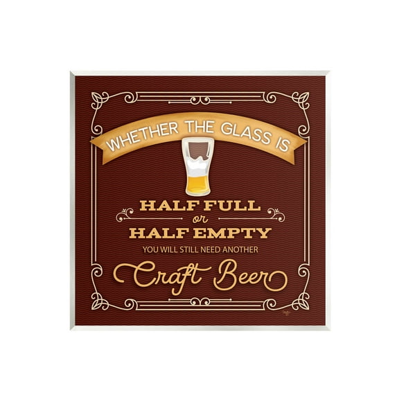 Half Full Or Empty Craft Beer Food & Beverage Graphic Art Unframed Art Print Wall Art