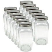 Half Gallon Glass Jar with Lid by Ashland - Storage Container for Cookies - Baked Goods or Decorations - Bulk 12 Pack