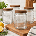 Push Container Food Storage Half Gallon Glmason Jars With Airtight Push To Close Wooden Lids - Food ...