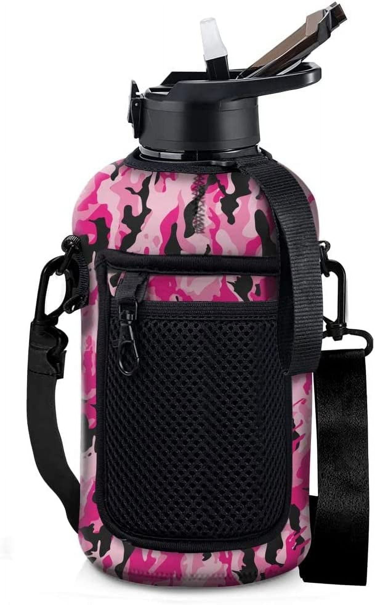 Half Gallon Pink Camo Water Bottle Hydrojug,Camo Sports Bottle,Hydro