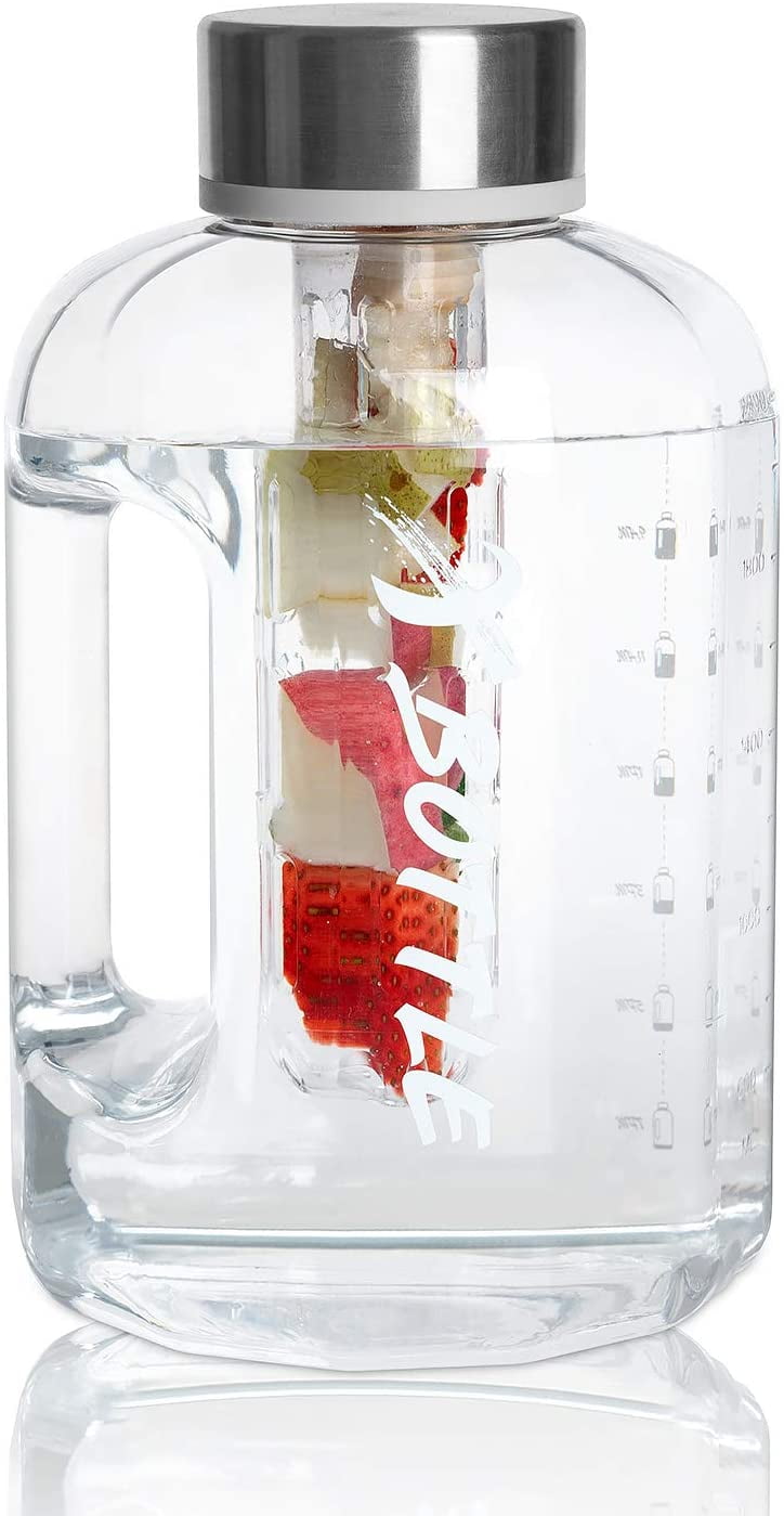 Half Gallon Water Bottle, 84oz Water Bottle BPA Free Dishwasher Safe