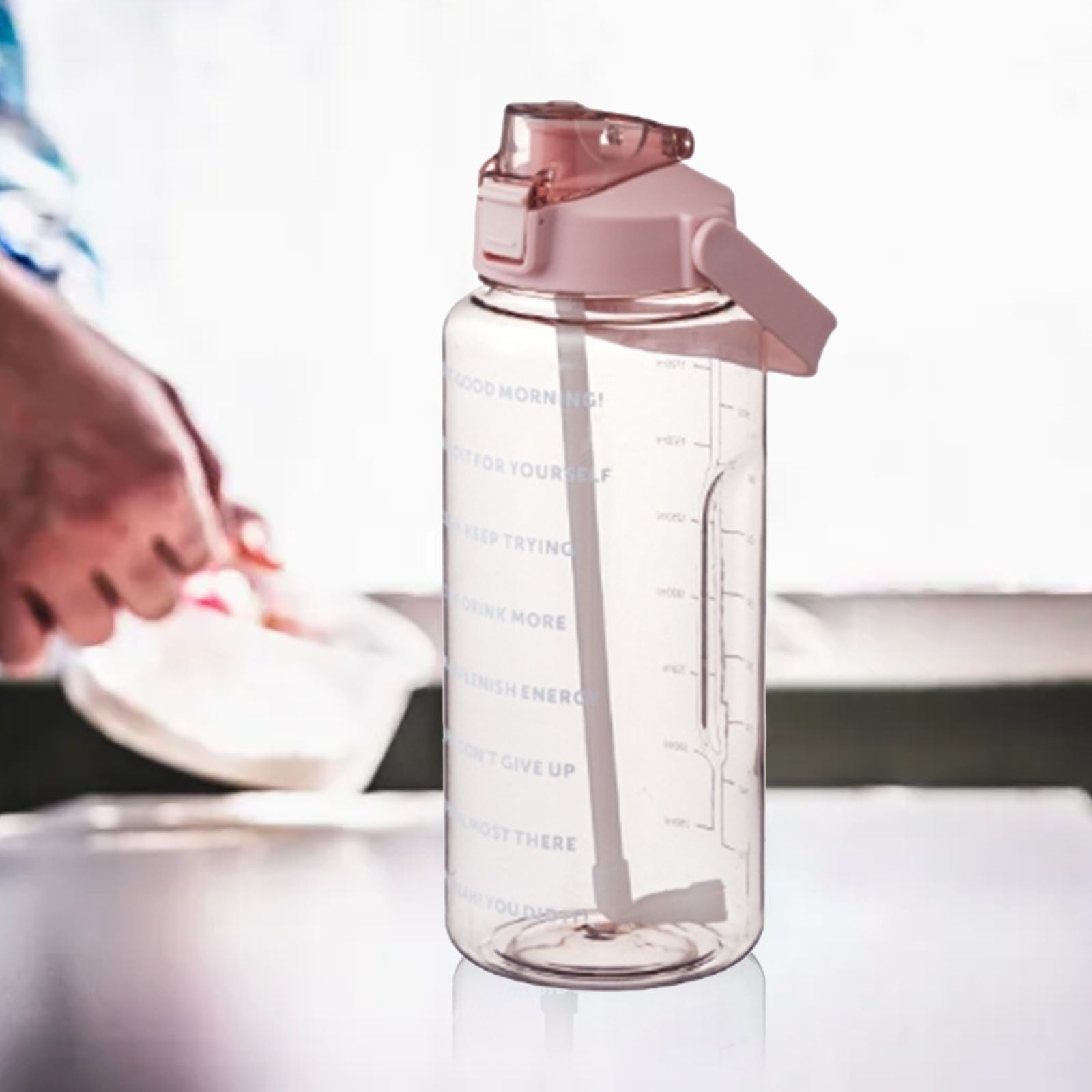 Hydra Cup 64 Oz Half Gallon Water Jug - Motivational Time Marker Bottle With Straw & Handle