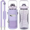 thumbnail image 1 of Half Gallon Water Bottle with Sleeve, 64OZ Motivational Water Bottle with Straw & Time Marker, BPA Free Leakproof Gym for Sport Workout, 1 of 10