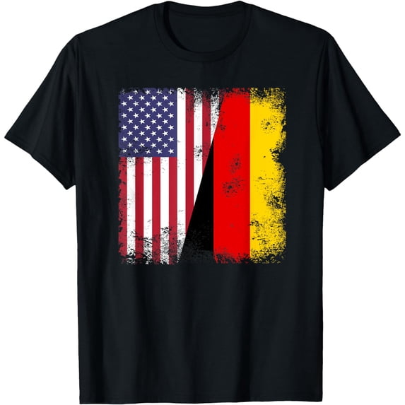 Half German Flag | Vintage Germany USA, Gift T-Shirt mens t SAhirt men,black,women,misfits,journey ,boys