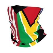 Half Guyana Flag Half USA Flag -Bandana/Neck Gaiter/Headwrap- Magic Scarf