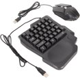 Half Hand Gaming Keyboard and Mouse Combo, Wired Mechanical RGB LED