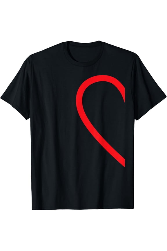 Half Heart Left Hand Side Love Pareja Ropa Mens T-Shirt