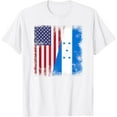 thumbnail image 1 of Half Honduran Flag | Vintage Honduras USA Gift T-ShirtMen's and women's pure cotton short-sleeved shirts, 1 of 7