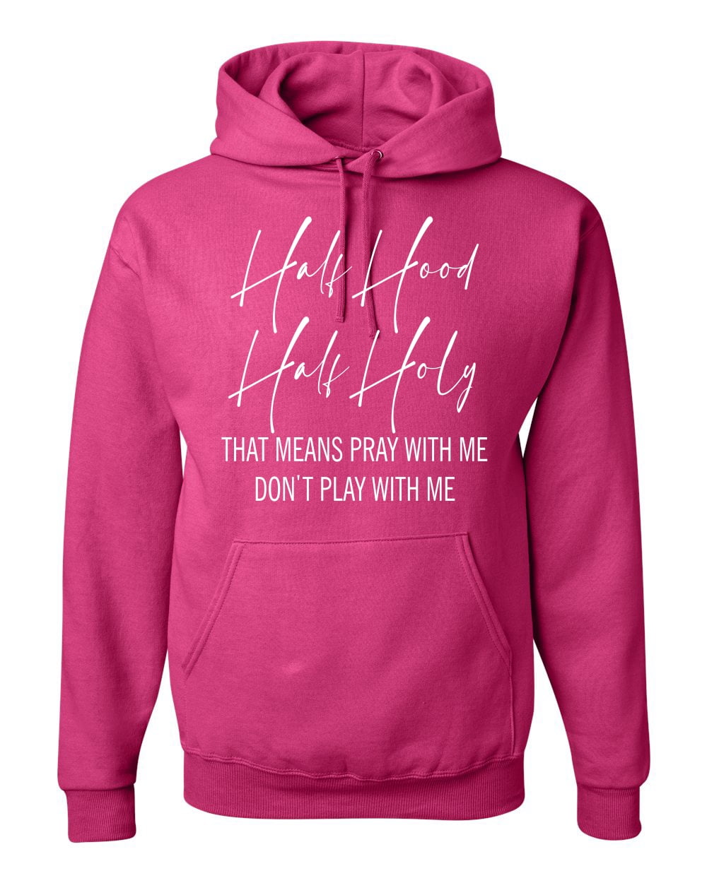 Half Hood Half Holy Pray With Me Unisex Graphic Hoodie Sweatshirt Purple Small Walmart Business Supplies