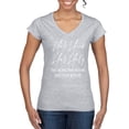 thumbnail image 1 of Half Hood Half Holy Pray With Me Women's Standard V-Neck Tee, Heather Grey, Small, 1 of 3
