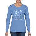 thumbnail image 1 of Half Hood Half Holy Pray With Me Womens Graphic Long Sleeve T-Shirt, Light Blue, Medium, 1 of 3