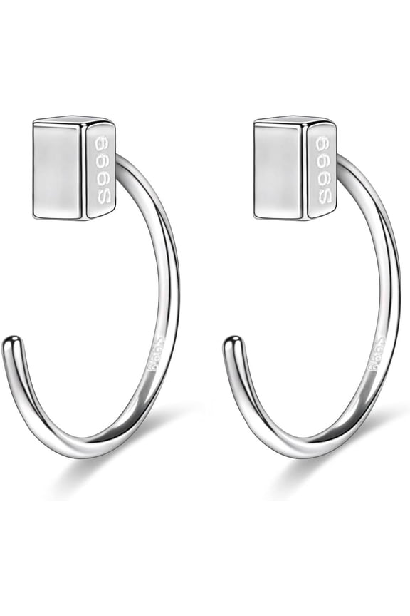 Half Hoop Earrings 925 Sterling Silver Tiny Huggie Hoop Small Comfy Half Hoop C Hoop Earrings For Women[Z8017]
