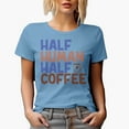 thumbnail image 1 of Half Human Half Coffee Art Merch Gift, Baby Blue T-Shirt, 2XL, 1 of 5