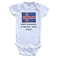 thumbnail image 1 of Half Icelandic Is Better Than None Funny Iceland Flag Baby Bodysuit, 0-3 Months White, 1 of 2