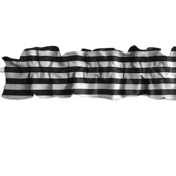 Half Inch Wide Small Stripes Cotton Curtain Sleeve Topper Window Treatment