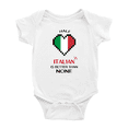 thumbnail image 1 of Half Italian Is Better Than None Cute Baby Bodysuits (White, 0-3 Months), 1 of 5
