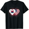 Half Korean Half American USA Flag South Korea America TShirt