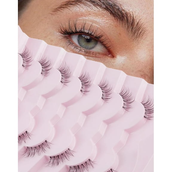 Half Lashes Natural Corner Eyelashes Wispy Natural Look Clear Band 3/4 Lashes Half-01