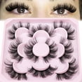 thumbnail image 1 of Half Lashes Natural Look Wispy False Eyelashes Mink 3/4 Corner Lashes Clear Band Fake  7 Pairs Multipack by Eefofnn, 1 of 14