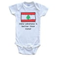 thumbnail image 1 of Half Lebanese Is Better Than None Funny Lebanon Flag Baby Bodysuit, 6-9 Months White, 1 of 2