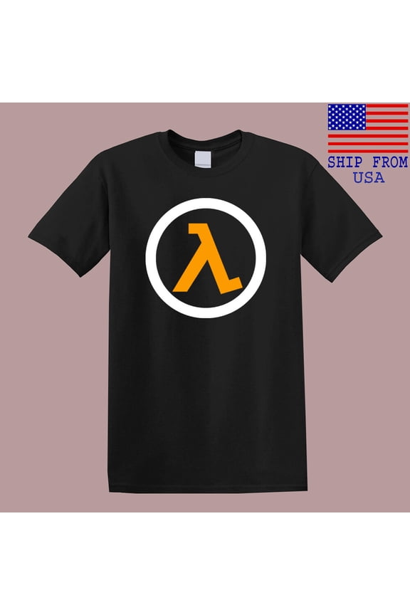 Half Life Lambda Men's Black T-Shirt Size S-4XL