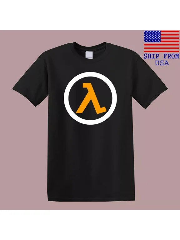 Half Life Lambda Men's Black T-Shirt Size S-5XL