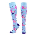 thumbnail image 1 of Half Llama Half Unicorn Llamacorn Socks Over The Calf (Columbia Blue, Small), 1 of 2