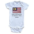 thumbnail image 1 of Half Malaysian Is Better Than None Funny Malaysia Flag Baby Bodysuit, 6-9 Months White, 1 of 2