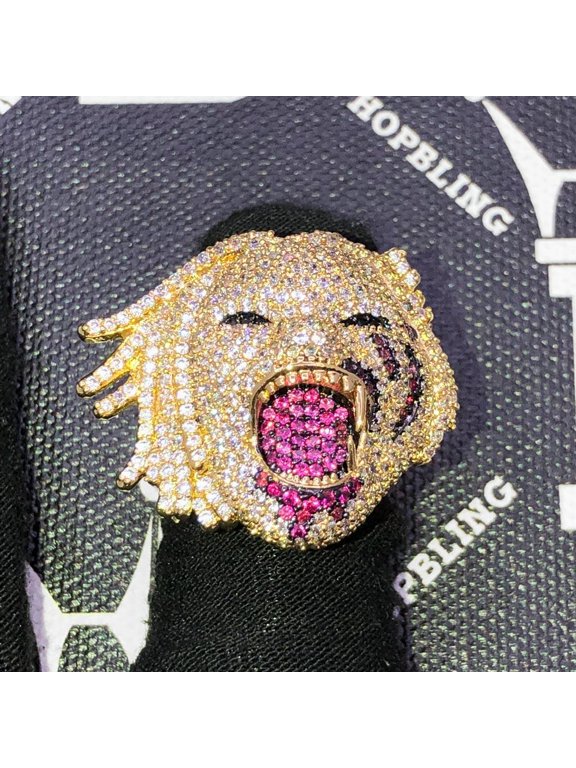 Half Man Half Beast Iced Out Hip Hop Ring