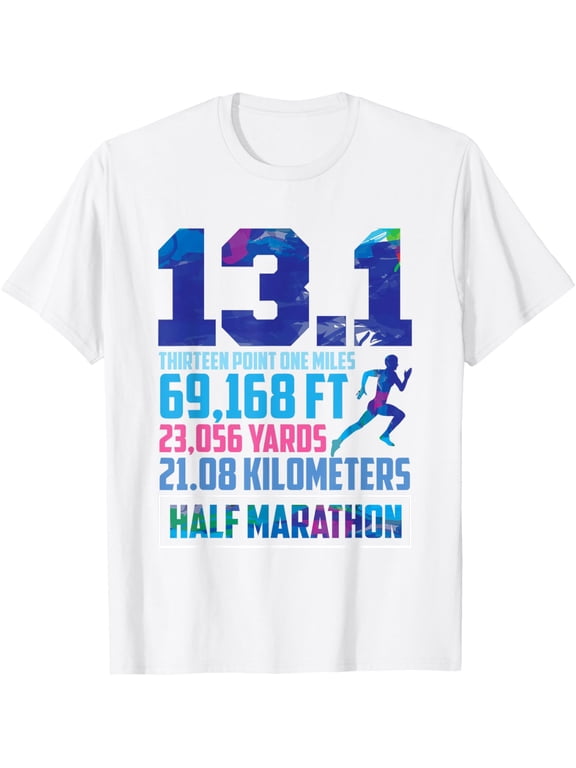 Half Marathon 13.1 Miles Running Runner T-Shirt men and women can wear, black, white, gifts
