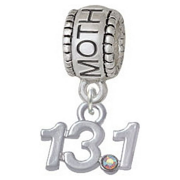 Half Marathon - 13.1 with Clear AB Crystal - Mother Charm Bead