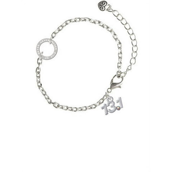 Half Marathon - 13.1 with Clear AB Crystal - Never Give Up Ring Zoe Bracelet