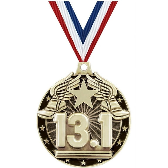 Half Marathon Medals, 2" Gold Diecast Half Marathon Medal Award 50 Pack
